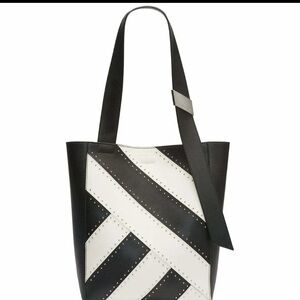 Calvin Klein Karsyn Nappa Leather Stud Belted North/South Tote